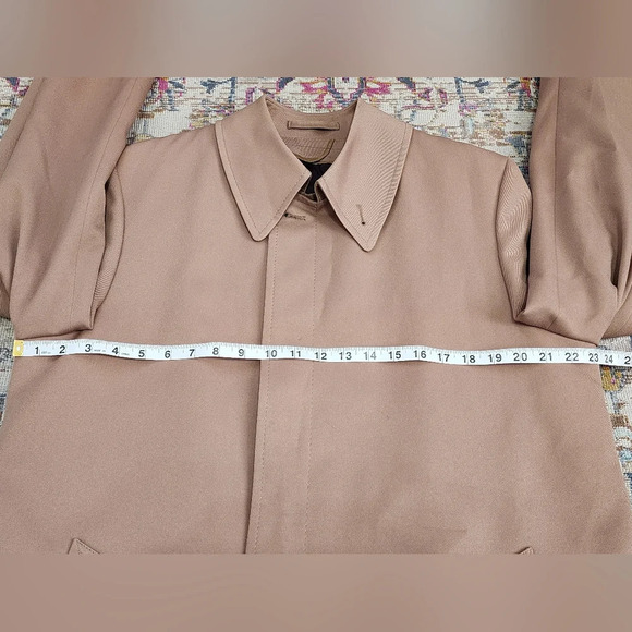 ☂London Fog Vintage 1970s Point Collar Trench Coat Tan Khaki Made in USA 42 Reg - Picture 14 of 16